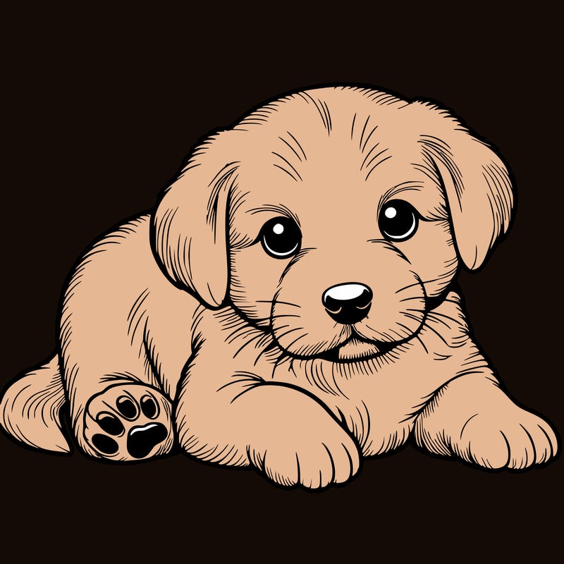 a cute realistic puppy