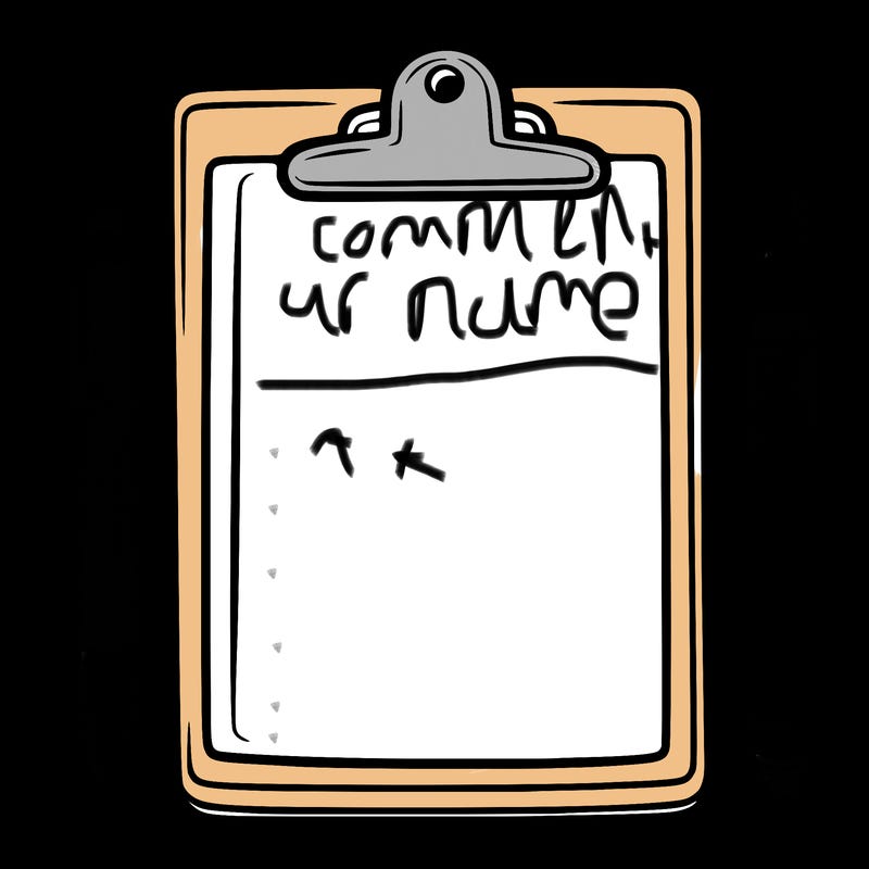 blank clip board with pen