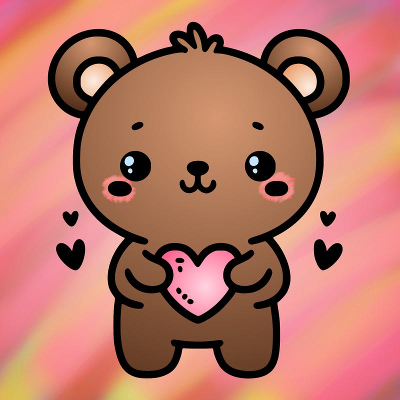 cute bear with heart
