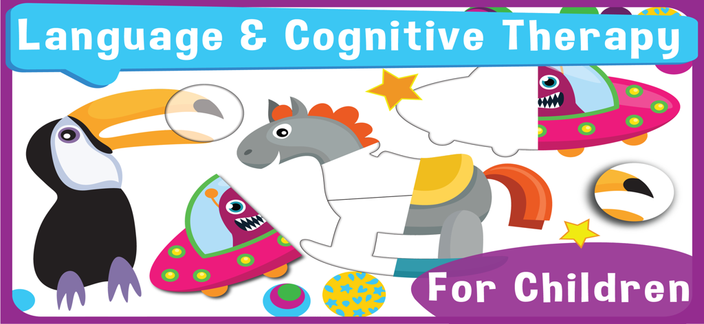 Language Therapy for Kids–MITA - Interactive cognitive therapy puzzle for kids featuring colorful animal illustrations in the MITA app