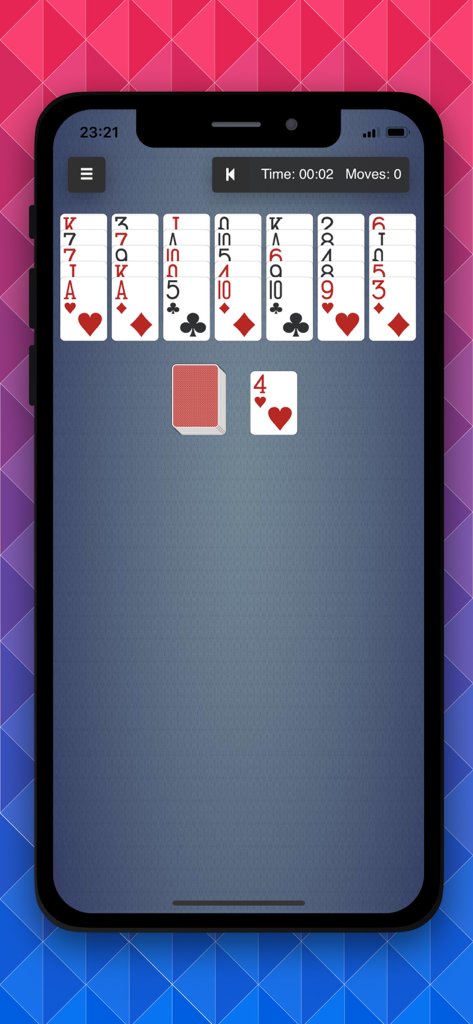 B6 Solitaire: 18 Classic Games - Gameplay screen of B6 Solitaire showing a classic card game setup on a mobile device