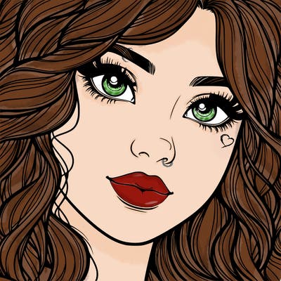 beautiful realistic girl close up to the camera with wavy hair,