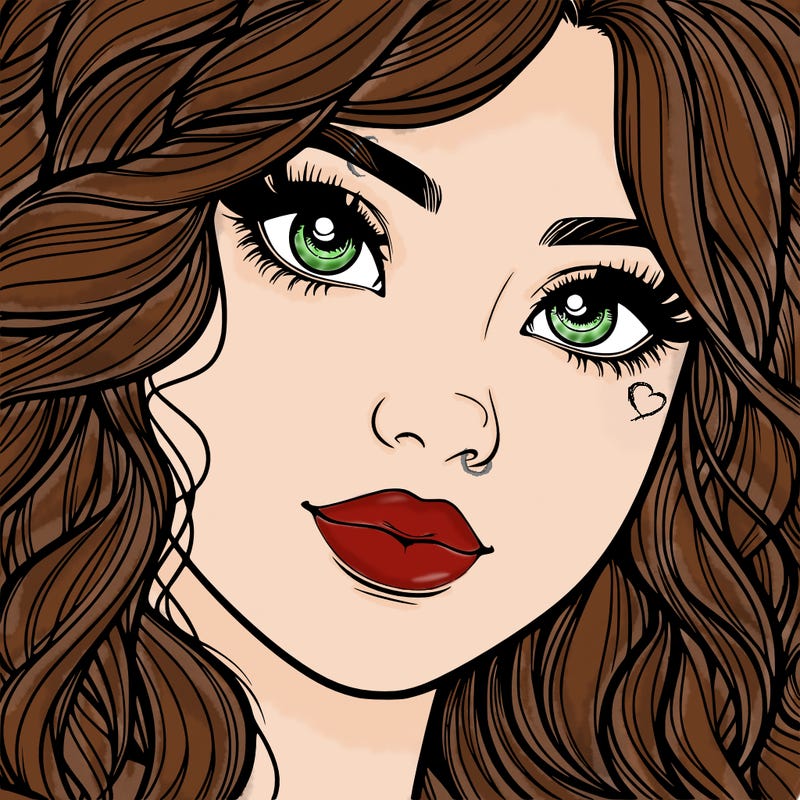 beautiful realistic girl close up to the camera with wavy hair,