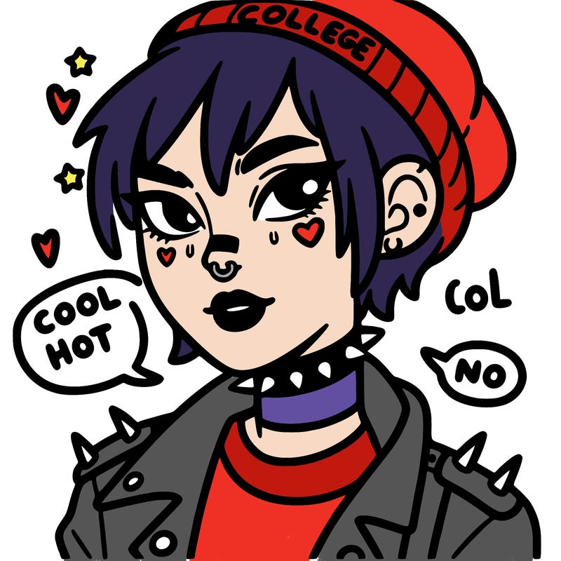cool,hot college tomboy punk girl