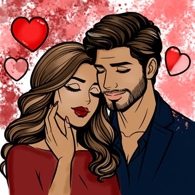 man and woman in love realistic