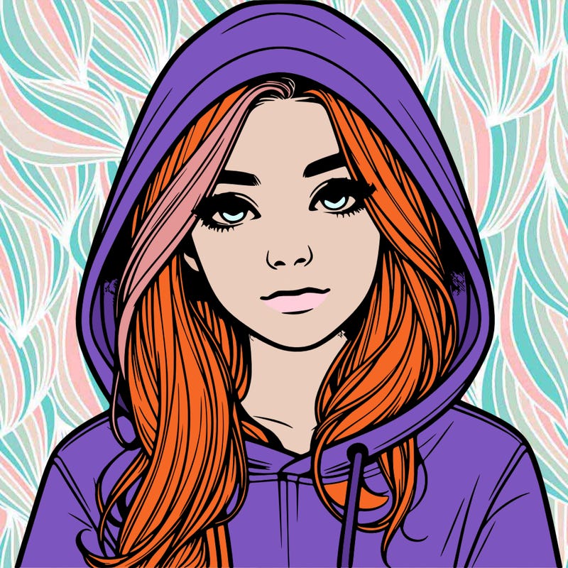realistic girl with a hoodie