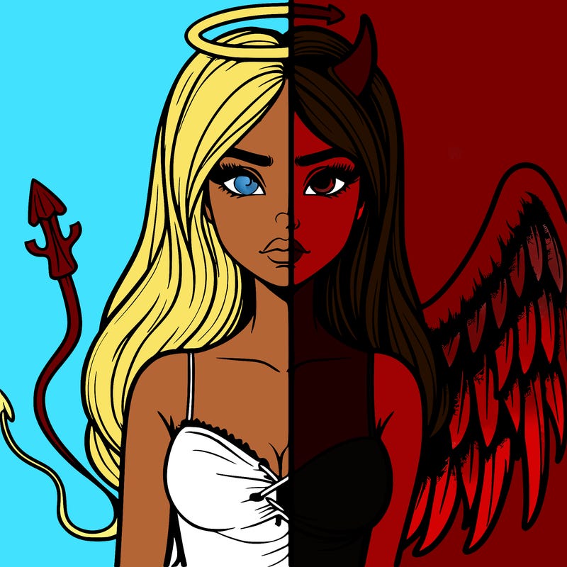 devil vs angel realistic girl