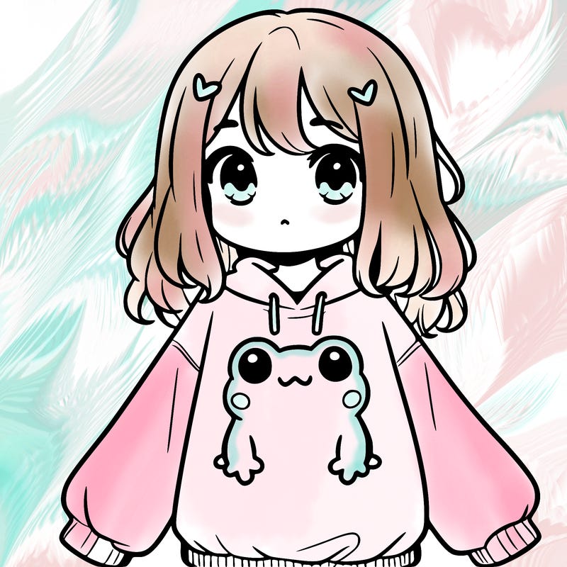 girl wearing frogging sweatshirt
