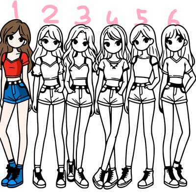 a group of girls wearing crop tops and shorts