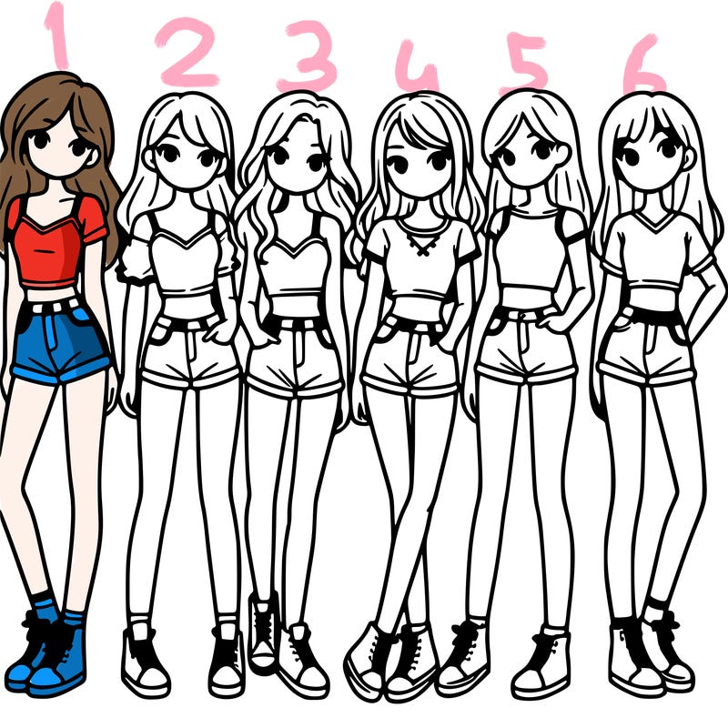 a group of girls wearing crop tops and shorts