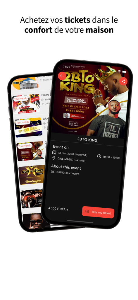 e-KaTicket - eKaTicket mobile app display for event ticket selection and concert booking