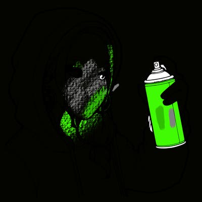 a realistic girl, spray painting