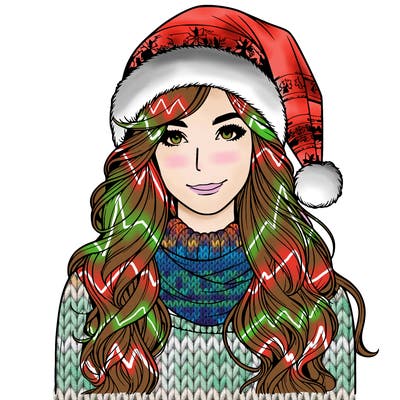 realistic christmas girl