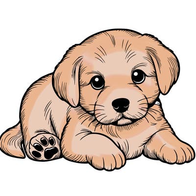 a cute realistic puppy