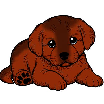 a cute realistic puppy