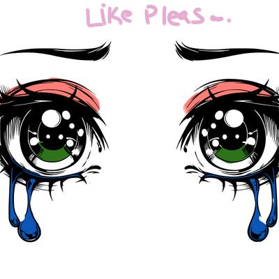 realistic eyes with tears