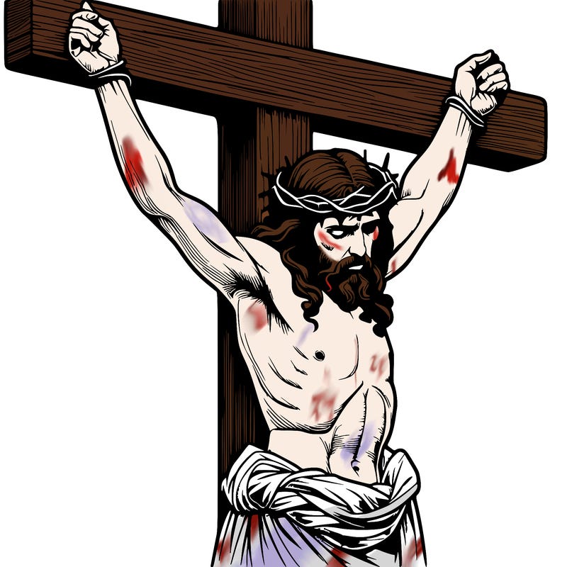 jesus realistic on the cross