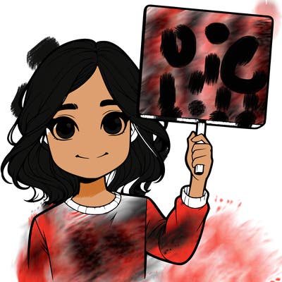 realistic girl holding up a sign