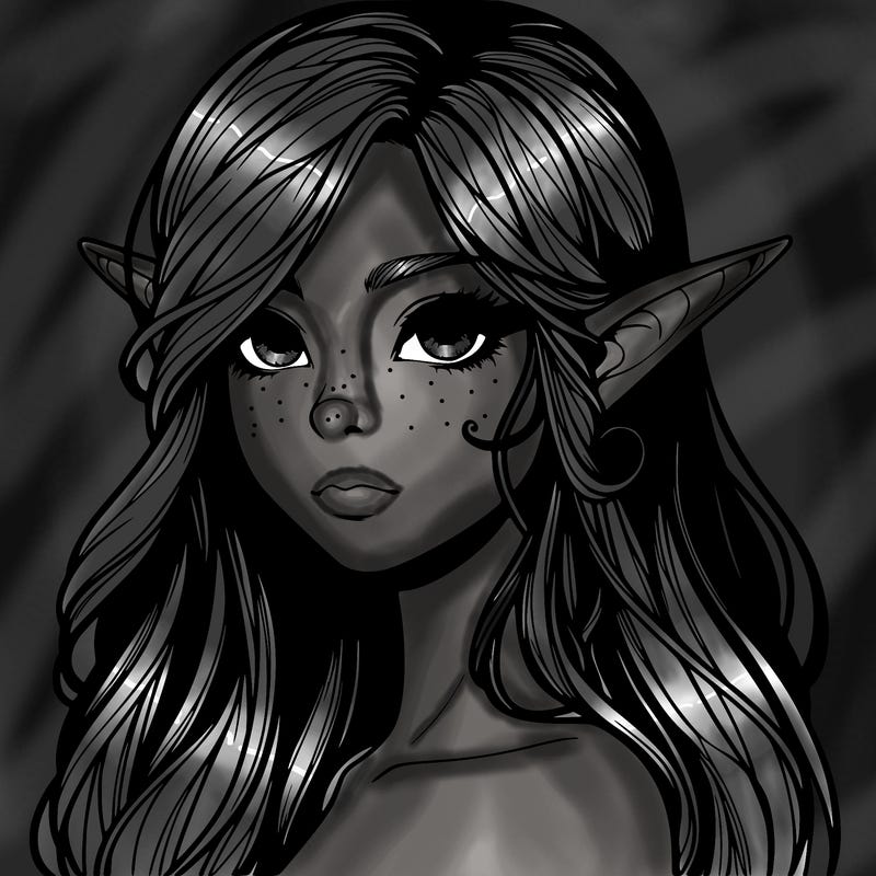 elf girl realistic dark fantasy