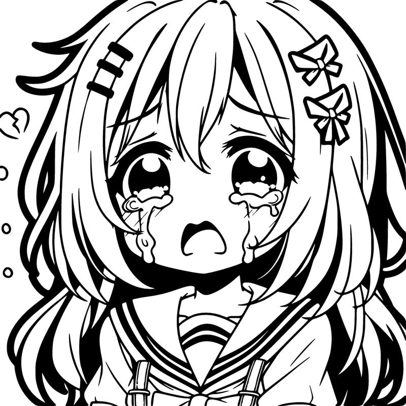 anime crying girl cute