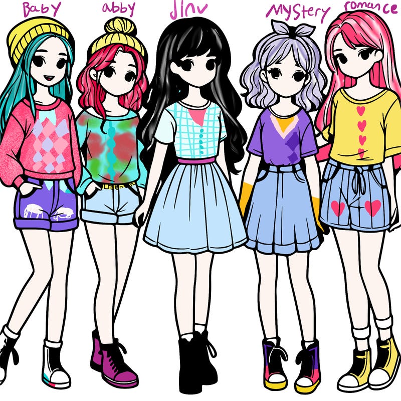 a group of five girls