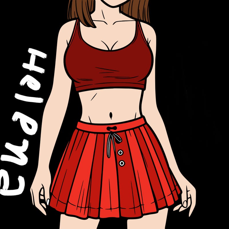 a woman wearing croptop and skirt