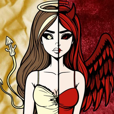 devil vs angel realistic girl