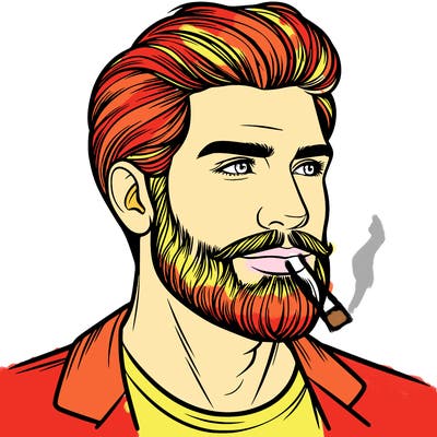 realistic man with beard