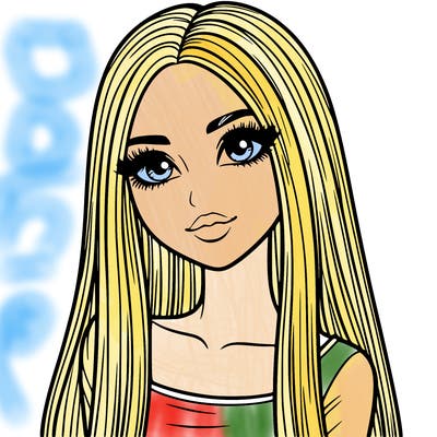 realistic girl with straight and long hair