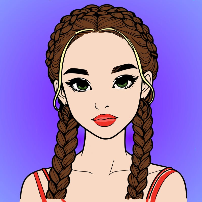 realistic girl with braids