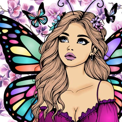 butterfly fairy realistic girl