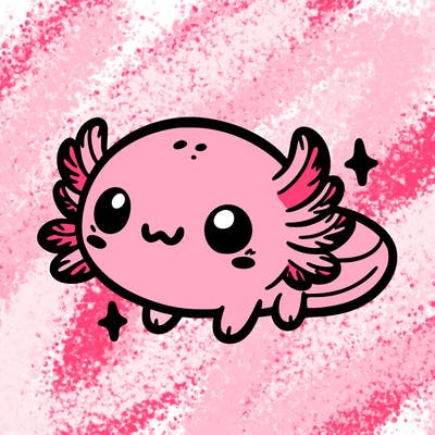 cute easy baby axolotl