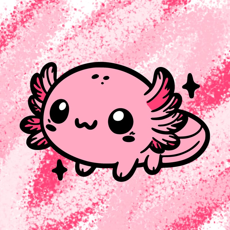 cute easy baby axolotl