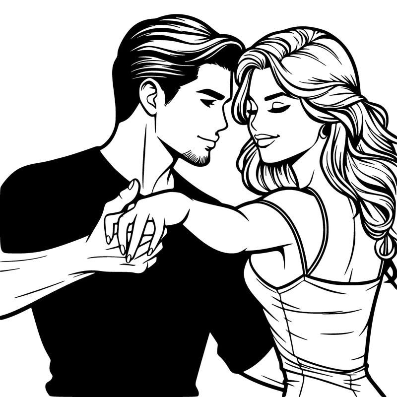 a realistic looking man and woman dancing together