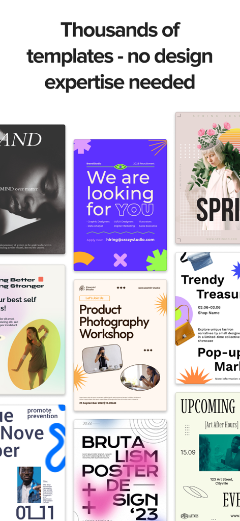 Poster Maker - Flyers Design - A collection of professional poster and flyer templates for marketing and events