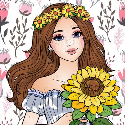 realistic flower princess