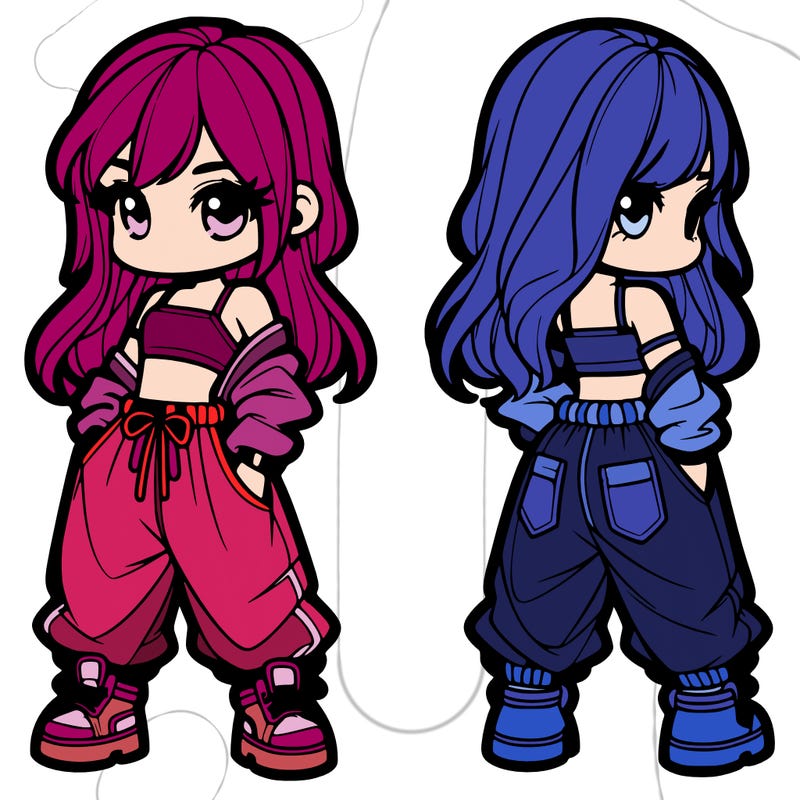 girl in crop top and baggy pants