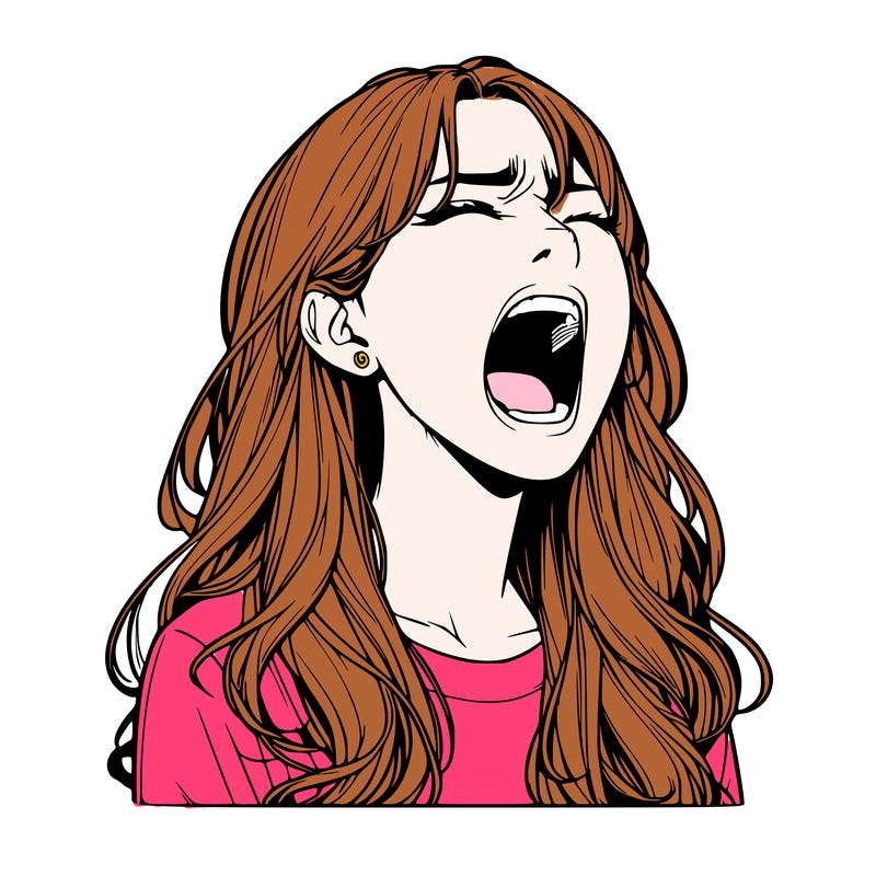 screaming realistic, girl