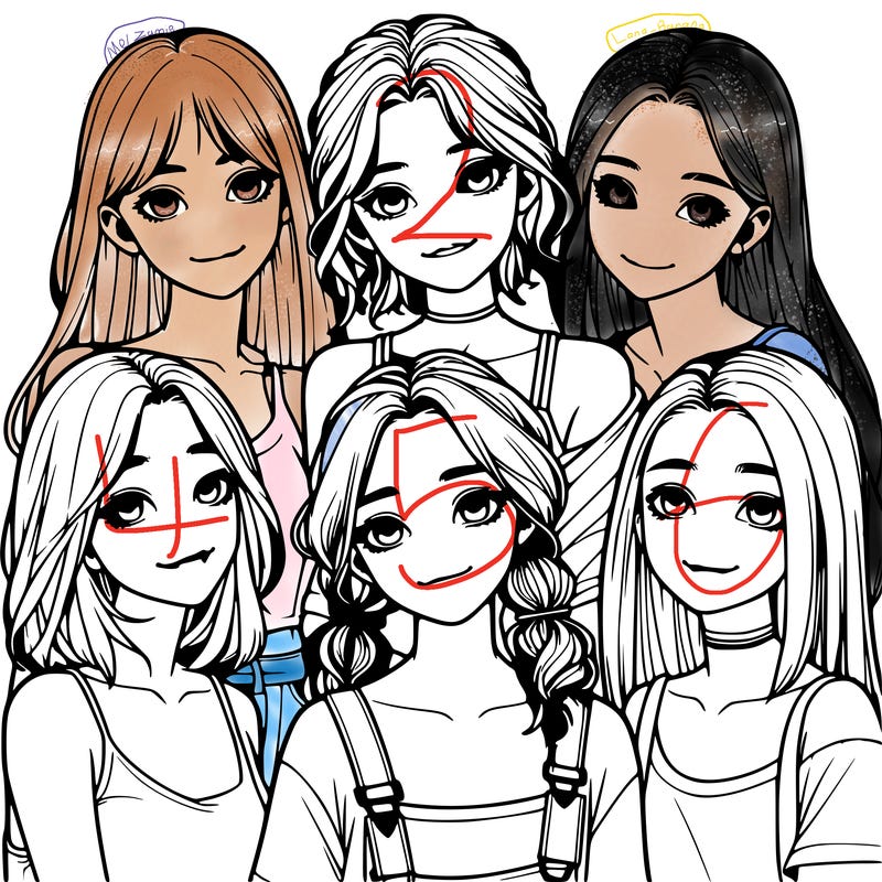 a group of girls realistic