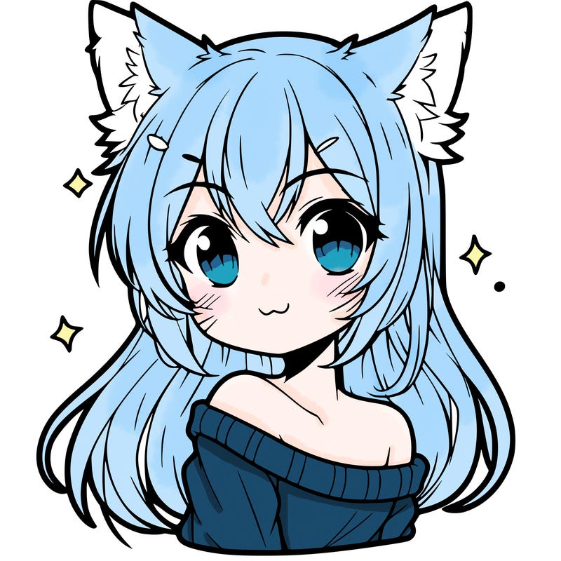 a cute anime girl with wolf ears
