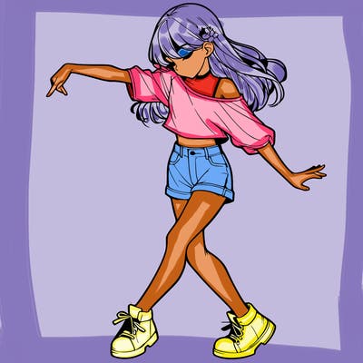 realistic girl danceing
