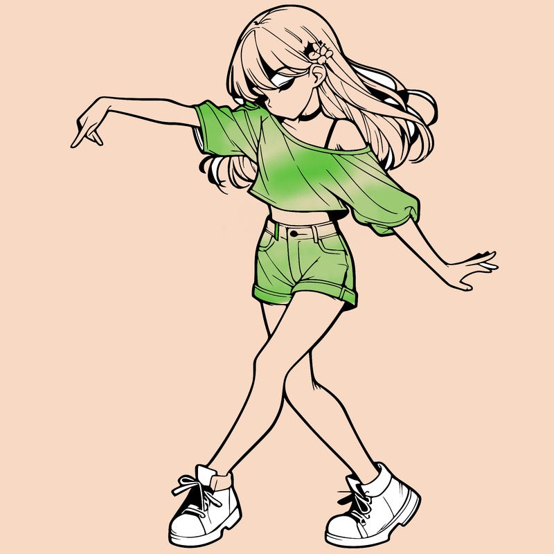 realistic girl danceing