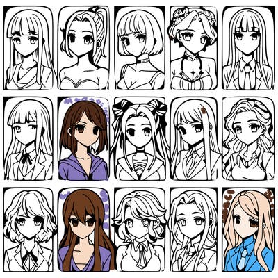 girls that look diffrent anime