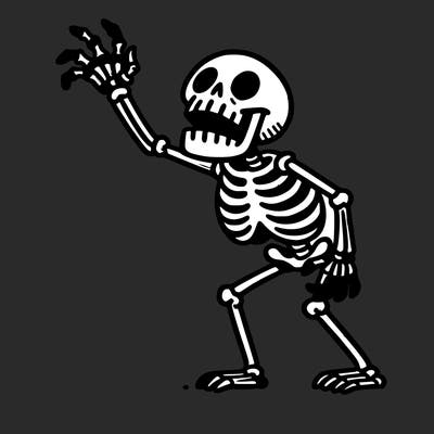 skeleton reaching upward