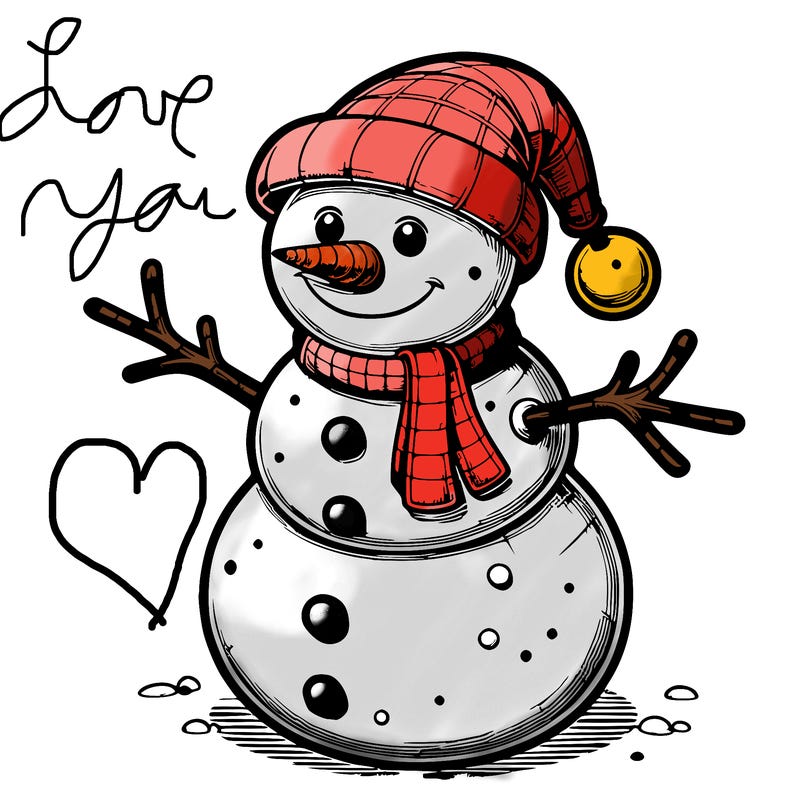 realistic christmas snowman