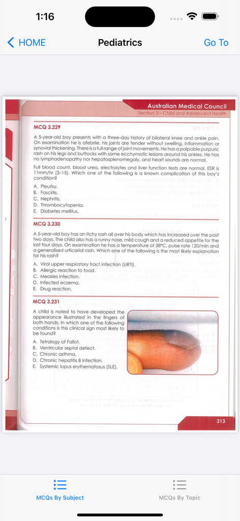 AMC Question Bank - Pediatrics practice questions from the AMC Question Bank app