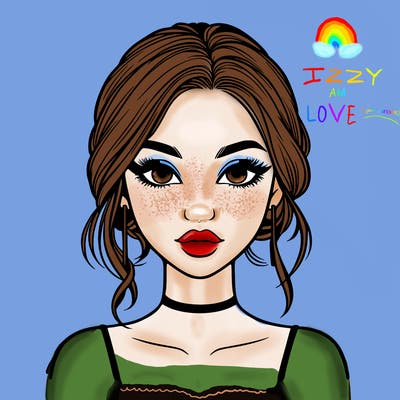 realistic girl with makeup on