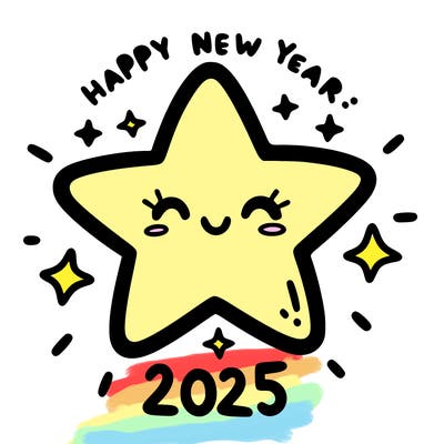 happy new year 2025 star wish