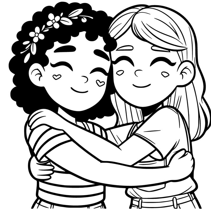 best friends hugging