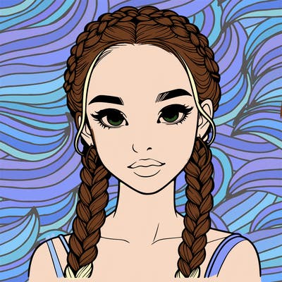 realistic girl with braids